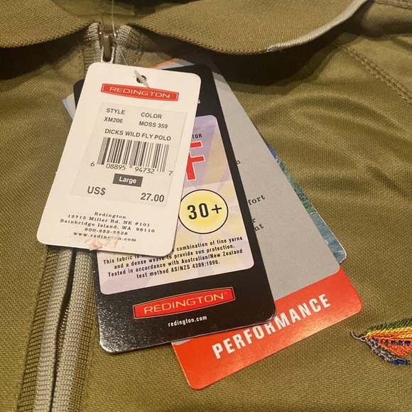 NWT REDINGTON Performance Outdoor Apparel Size L WILD FLY POLO - Picture 2 of 15